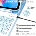 Lupxiu - iPad Keyboard Case for 10th Gen 2022, Italian QWERTY, Removable Wireless, Blue Sky