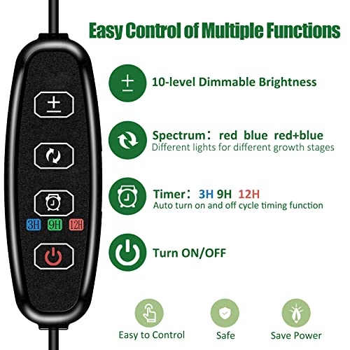 AKRRYR - Full Spectrum LED Plant Light with Adjustable Height and Timer