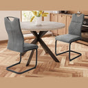 JIEXI Modern Dining Chairs - Grey Padded Seat Set of 2