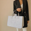 Hrippy - Large Capacity Felt Shopping Bag, Reusable, Ideal for Grocery & Travel