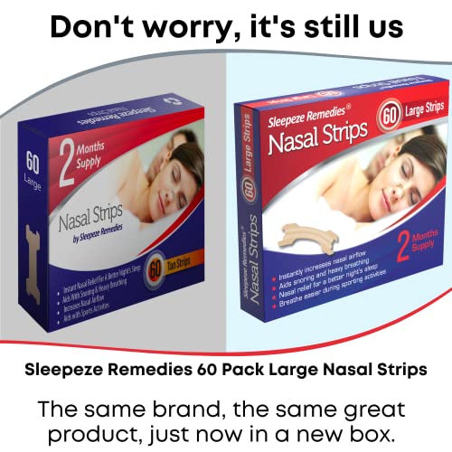 Sleepeze Remedies - Large Nasal Strips for Snoring and Congested Nose