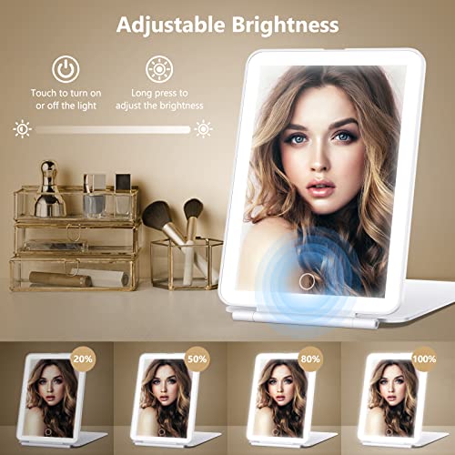 BeautyGlow - Rechargeable Makeup Mirror With 80 LEDs, 3 Color Light, Portable