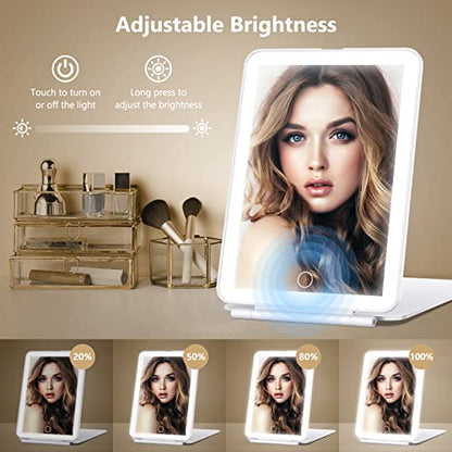 BeautyGlow - Rechargeable Makeup Mirror With 80 LEDs, 3 Color Light, Portable