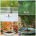 Aisitin - Solar Bird Bath Fountain Pump with 6 Nozzles, Eco-Friendly, 1.5W Power