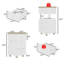 FUFU&GAGA 23.6" 360° Rotating White Makeup Vanity with LED Mirror