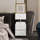 FUFU&GAGA 23.6" 360° Rotating White Makeup Vanity with LED Mirror