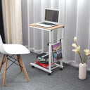 sogesfurniture Adjustable Height Side Table with Metal Frame