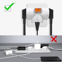 Jexpower - Double Plug Socket Adapter, 3 Outlets, Type B, 3680W Power Capacity