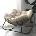 Patio Rocking Outdoor Papasan Chair with Cushion