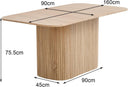 HJhomeheart Rectangular Dining Table - Light Wood Veining
