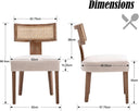 Chairus Upholstered Dining Chairs with Rattan Backrest