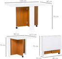HOMCOM Folding Dining Table - Oak & White