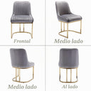 Ya-Home Set of 2 Velvet Dining Chairs with Gold Metal Frame