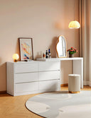 Feetice 6 Drawer L-Shaped Vanity Desk Combo