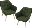 chairus Set of 2 Linen Tub Chairs - Green