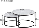 GrandCA HOME Round Nesting Coffee Tables | Imitation Marble