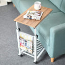 sogesfurniture Adjustable Height Side Table with Metal Frame