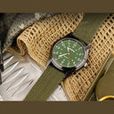 Infantry - Unisex 12/24Hr Military Watch with Quartz Movement & Nylon Strap