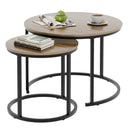 aboxoo Nesting Side Round Coffee Table Set with Metal Frame