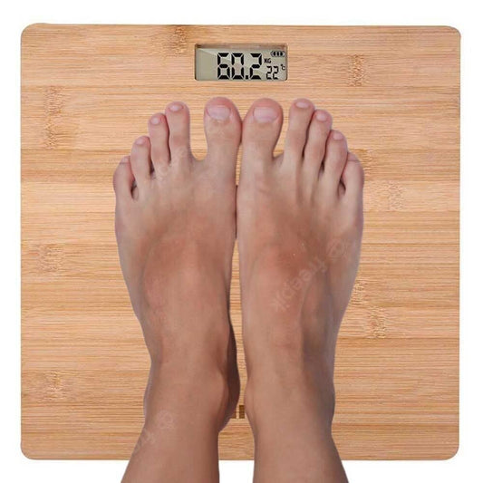 Bamboo - Digital Body Bathroom Scale With LCD Monitor, 180Kg Capacity