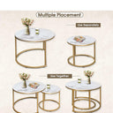 Aboxoo Nesting Coffee Table Set with White Marble Pattern