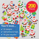 Baker Ross - Jolly Santa Foam Stickers, Pack of 200, Perfect for Kids' Crafts