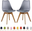 Life Interiors Lorenzo Retro Modern Dining Chairs - Grey