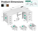 Coleshome L Shaped Computer Desk with Drawers and Power Outlet