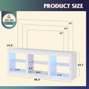 WLIVE 58" LED TV Stand with Glass Shelves - Black