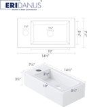 Eridanus Rectangular Ceramic Bathroom Sink - White