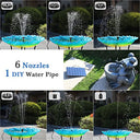 Amztime Diy Solar Fountain - 2.5W Pump For Garden & Ponds - Eco-Friendly Water Feature