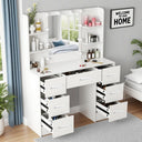 Puselo LED Lighted Makeup Vanity Table with 7 Drawers