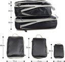 Reheyre - Travel Storage Bag Packing Cubes for Travel, Waterproof Zipper Closure Nylon Travel Suitcase Clothes Pants Organizer Pouch Lightweight Luggage Storage Bag Black L