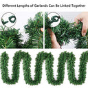 Tqs - 10Ft Pre-lit Christmas Garland with 50 LED Lights, Battery Operated, Waterproof