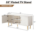 ARTPOWER Mid Century Modern White TV Stand