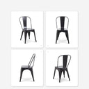 HJhomeheart Vintage Style Stackable Metal Dining Chairs Set of 4