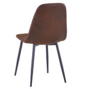 AINPECCA Suede Dining Chairs Set of 2 Brown Upholstered Seat