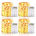 Vivibel Pack of 4 Waterproof 60 LED Fairy Lights, Warm White for Decorations