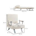 HOMCOM 1 Seater Convertible Armchair Sofa Bed with Removable Cover