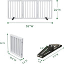 Algherohein Freestanding Bamboo Dog Gate - White