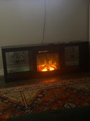 WLIVE Modern LED TV Stand with Glass Shelves