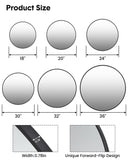 dainslef 24 Inch Round Metal Frame Mirror