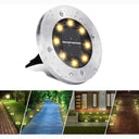 BrizLabs Solar Ground Lights with 8 LEDs for Outdoor Use