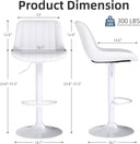 Youhauchair Swivel Bar Stools Set of 2 - White PU Leather