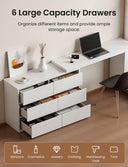 Feetice 6 Drawer L-Shaped Vanity Desk Combo
