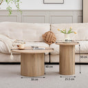 GrandCA HOME Set of 2 Stackable Drum Coffee Tables