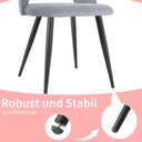 WAFTING Set of 2 Corduroy Dining Chairs Grey