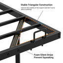 DICTAC Modern Metal Bed Frame with LED Lighting