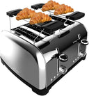 Cecotec Toastin' time 1700 Double Stainless Steel Vertical Toaster with 4 slots and crumb tray