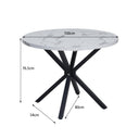 EGOONM Round Marble Look Dining Table with Metal Legs
